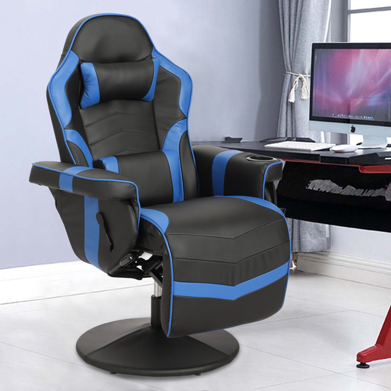 Fauteuil inclinable et inclinable en similicuir Inbox, Bleu