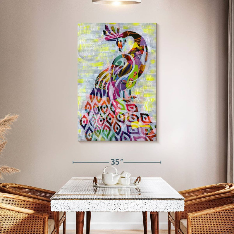 Brampt Peacock Abstract, 48" H x 32" W