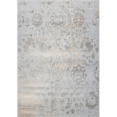 Champagne abstrait/tapis décoratif grise Crisfield