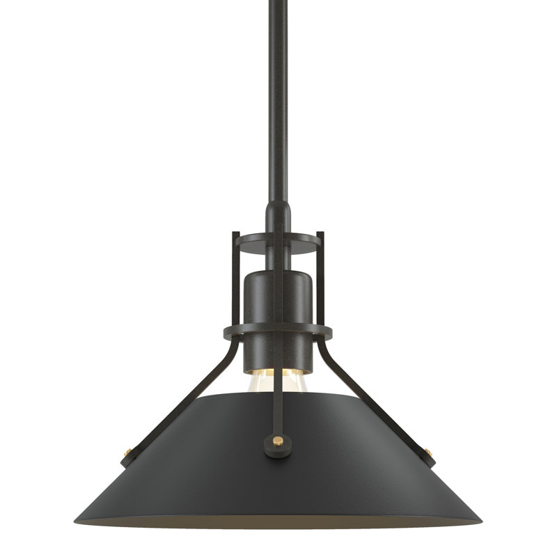 Henry 1 - Light Single Cone Pendant, Sterling, Natural Iron, 54.7'' H X 9.2'' W X 9.2'' D
