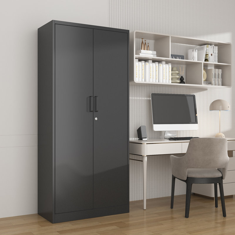 Delvale 6 - Shelf Steel Storage Cabinet ( 70.87'' H x 31.5'' W x 15.7'' D), Black