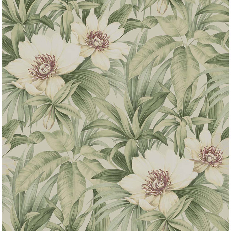 Rouleau de papier peint L 33 pi x l 20,5 po Lilly-Brooke, Beige / laurier
