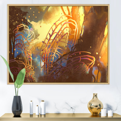 Jeu vidéo Forêt fantastique avec arbres abstraits - œuvre d'art moderne sur toile