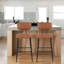 Upholstered Counter Stool with Metal Frame-271538351