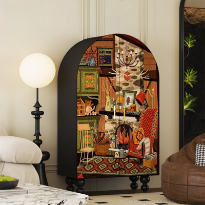 Armoire arquée avec tablettes et portes