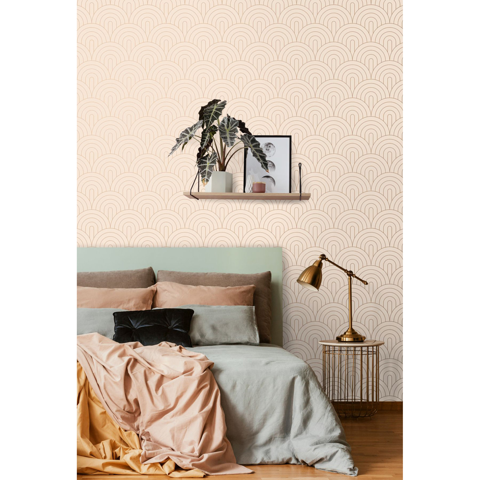 Rasha Modern Geometric Wallpaper, Pink