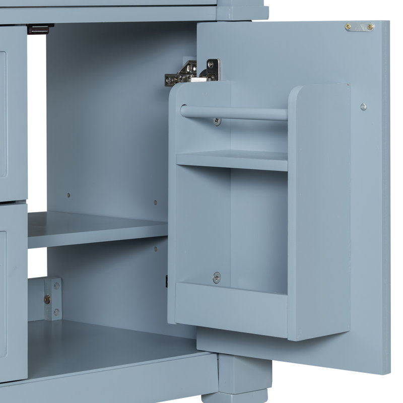 24'' Bathroom Vanity With Ceramic Sink Top, Blue