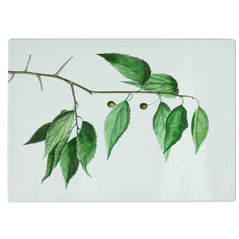 Glass European Nettle Tree by Pierre-Joseph Redoute Chopping Board, 28.5 cm W x 20 cm L