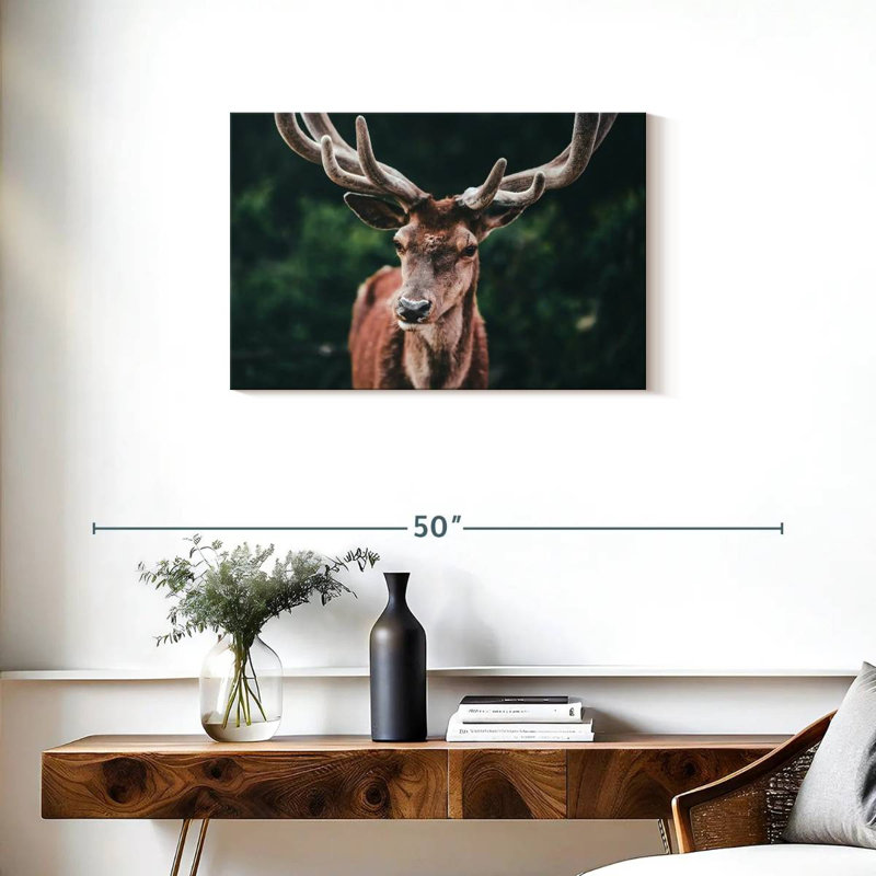 Grand cerf majestueux, H 20 po x l 30 po