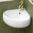 14 In. Corner Wall Mount Bathroom Sink White Ceramic Oval Countertop Vessel Sink Bathroom Corner Floating With Overflow And Single Faucet Hole