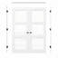 Portes françaises d'intérieur apprêtées en verre transparent blanc 80 H 3-Lite avec charnière et quincaillerie d'installation / poignées-114496312-114496314