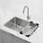 KBFmore Single Bowl Tight Radius Stainless Steel Kitchen Sink, 4 Pcs Sink Gadgets-89710313-89710314