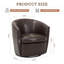 Fauteuil demi-tonneau pivotant en similicuir - aucun assemblage requis-1311554425