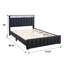 Ensemble de têtes de lit en tissu de chambre à coucher capitonné glamour avec 1 lit de rangement à DEL-2024031962-2024031960