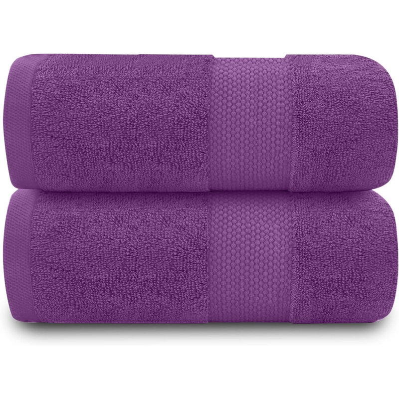Miami 2 Piece Bath Sheet Same-Size Bale, Purple, Bath Towel - 2 Pack