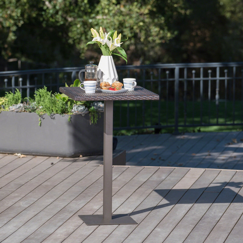 Erastus Square Metal Outdoor Bar Table , 26'' in. W 26'' in. D