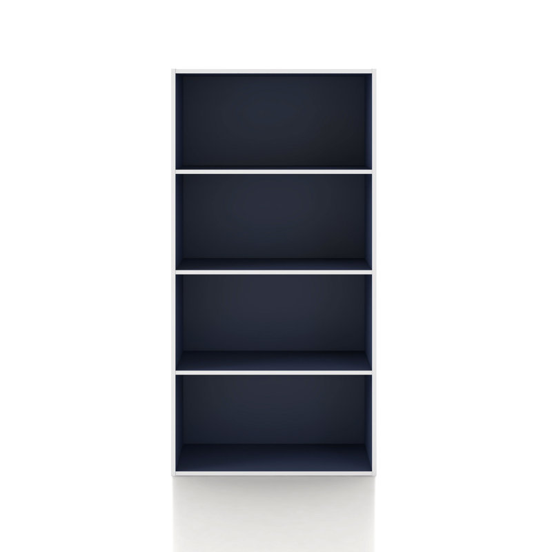 Bibliothèque de rangement modulable, 4 tablettes, Bleu acier