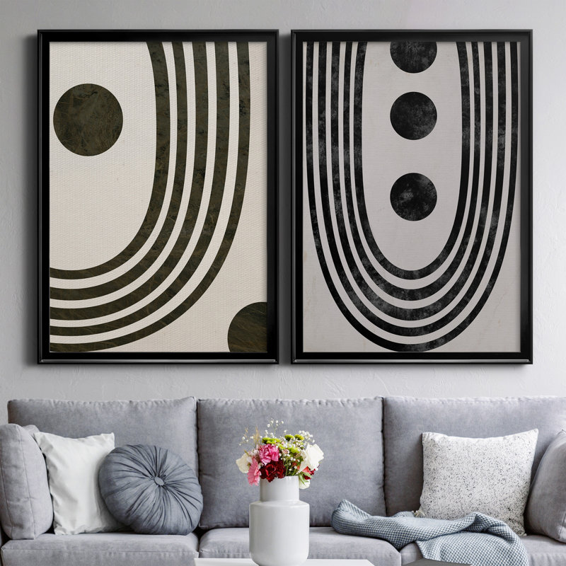 «Tubular Abstract I», reproduction encadrée de qualité supérieure, prête à être accrochée, Noir