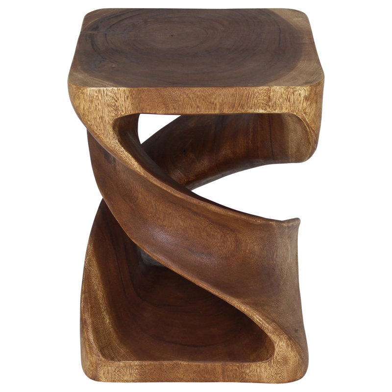 Ahliya Solid Wood Block End Table Set, Walnut, 20" H x 15" W x 15" D