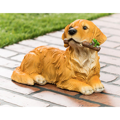 Statue ami Merito Golden Retreiver avec grenouille