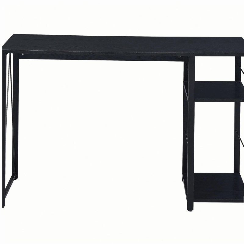 Black 2-layer rectangular writing desk
