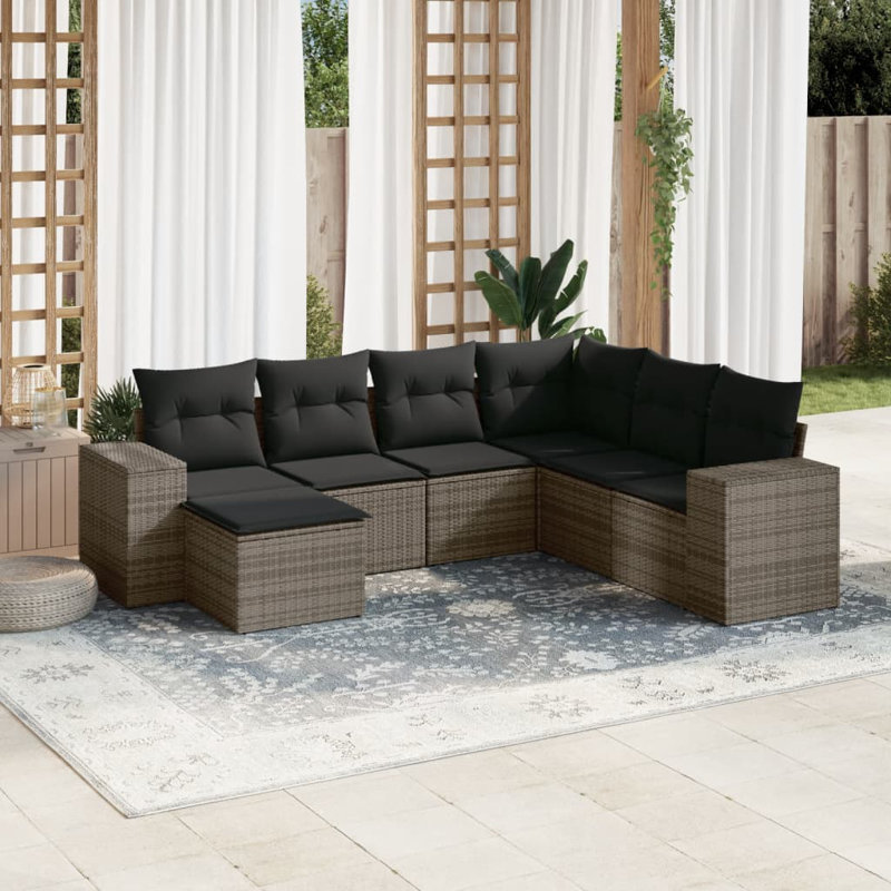Ensemble de canapé de jardin Vidaxl gris et gris foncé