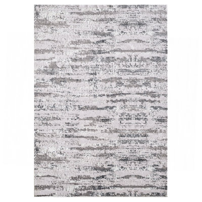 Tapis tissé argenté Manhattan