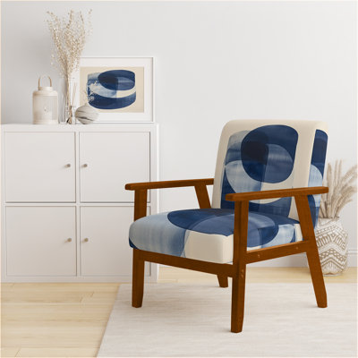 Chaise rembourrée Abstract Shapes - Fauteuil Blue Minimal Curves III