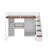 Full Size Loft Bed With Storage Staircase,Built-In Dressing Table With Mirror And Drawer, Wardrobe & Cabinets, USB Charging Ports And Lights-2085528638