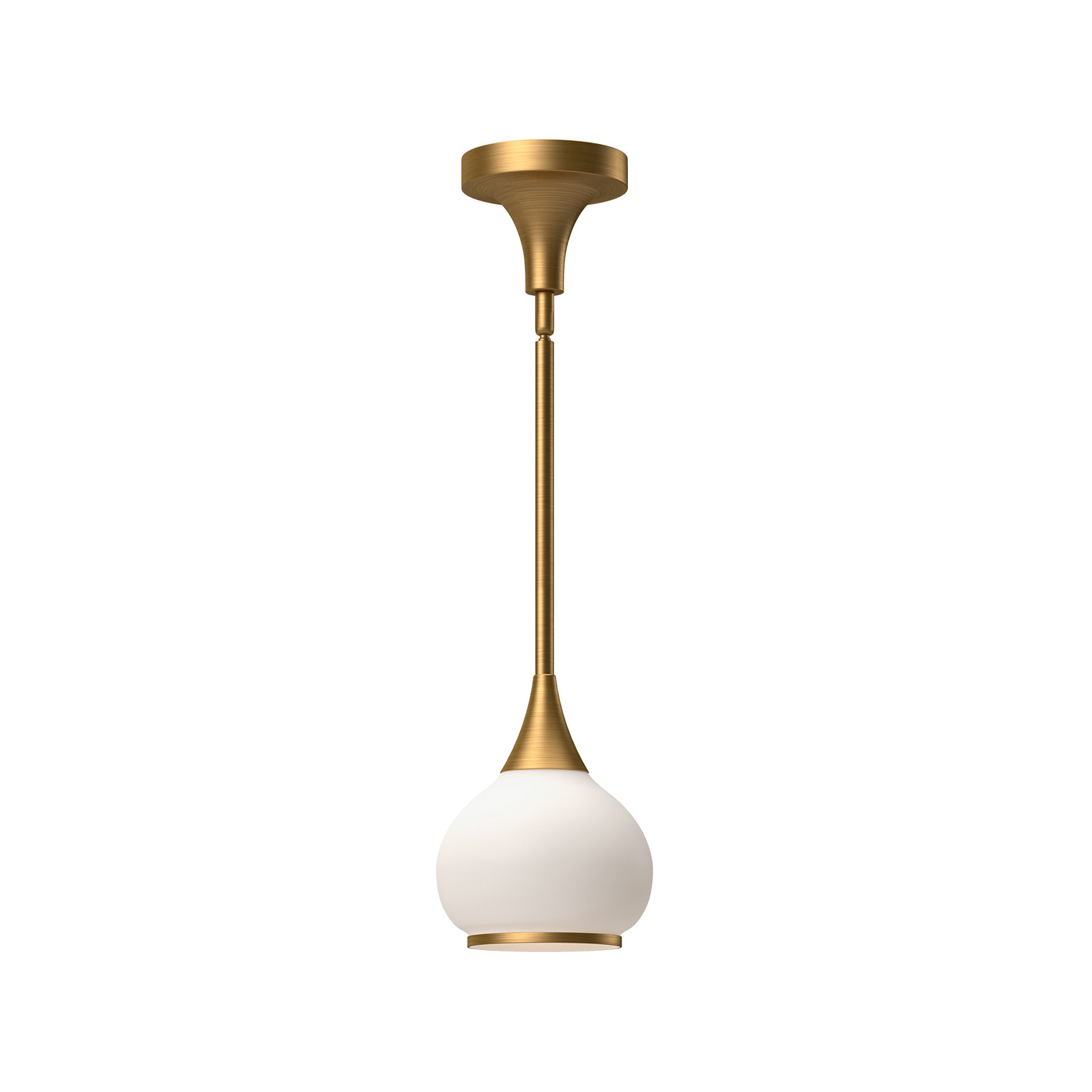 Nieve Single Light Glass Pendant, Aged Gold, Opal