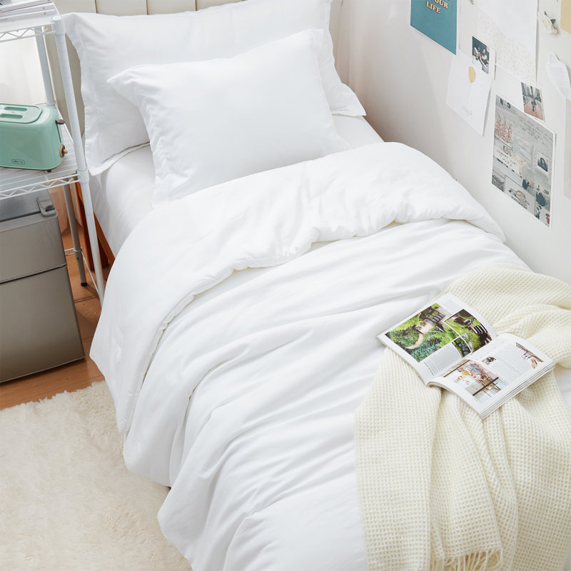 Ensemble d'édredon pour lit simple TG, Blanc