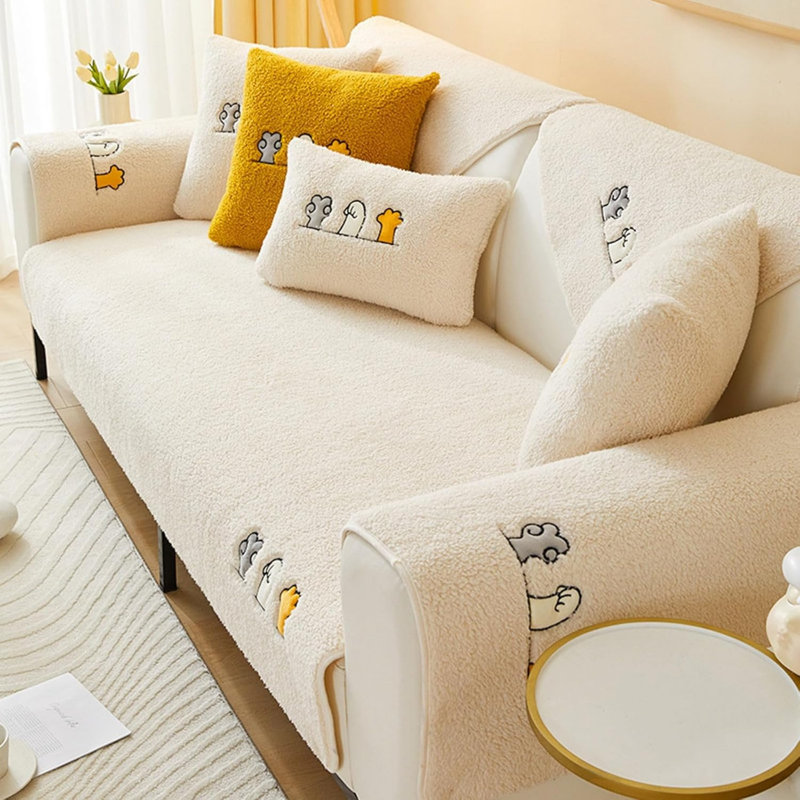 Leather Box Cushion Sofa Slipcover