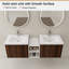 Ensemble de meuble-lavabo flottant à double porte 60 po avec lavabo en résine blanche-2014025982