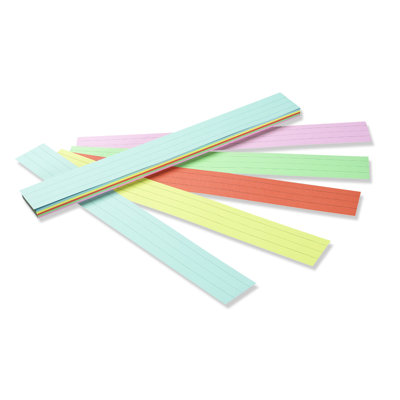 Pacon, 5 bandes assorties, 1 1/2 po ligné, 3 po x 24 po, 100 bandes par paquet, 3 paquets