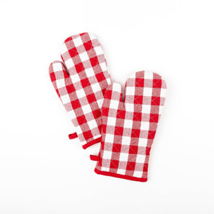 Red Gingham Oven Mitt