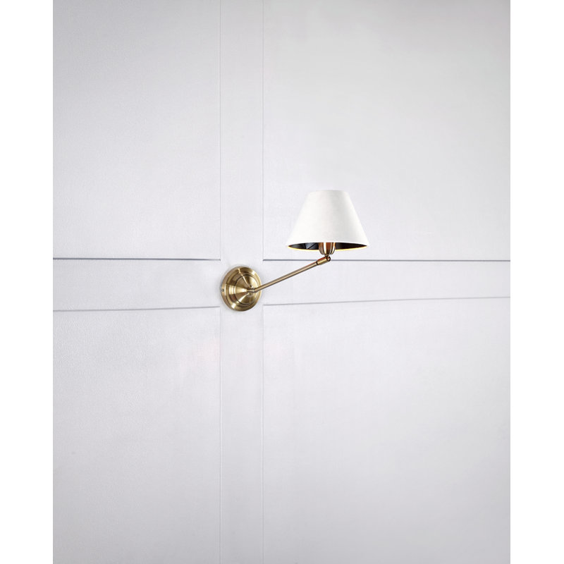 Sonnet Plug-in Armed Sconce, Antique/White
