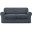 Housse de canapé en jacquard extensible 3 pièces, housse pour canapé pour 2 coussins, protecteur de meubles lavable à la machine (causeuse, gris)-1530418326