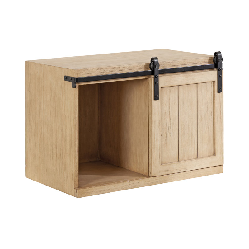 Cates Floating Side Table with Storage, Natural
