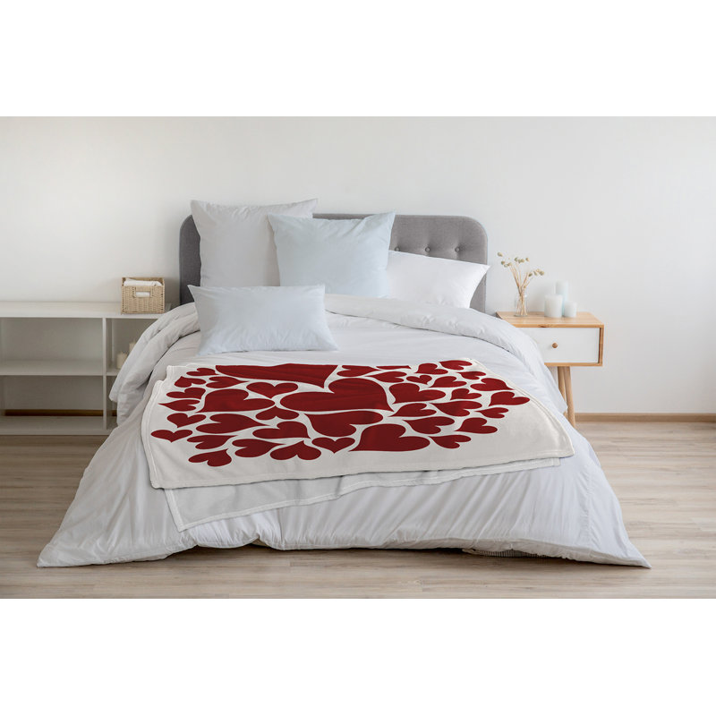 Jeté Hearts All Around Valentine's Day, L 60 po x L 80 po, Rouge Saint-Valentin