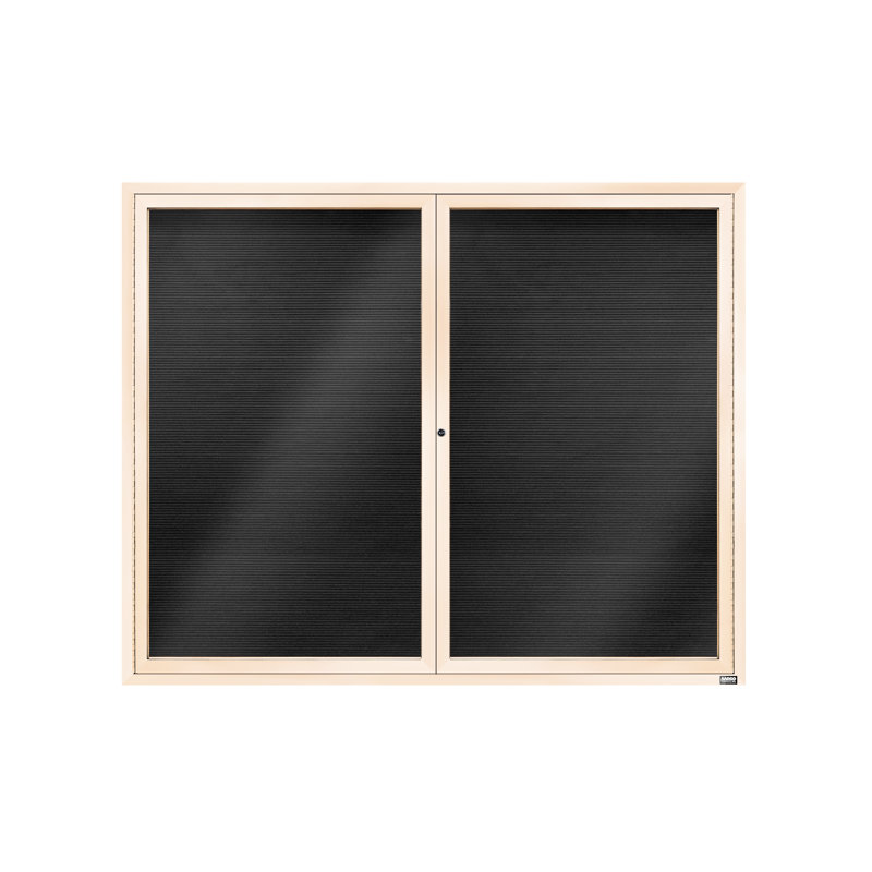 Tableau d'affichage mural fermé pour armoire d'annuaire, Ivoire thermolaqué, Deux, H 48 po x l 60 po