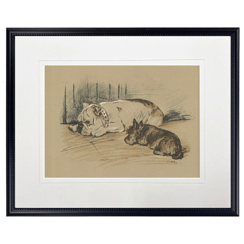 Croquis de chiens dans un cadre noir