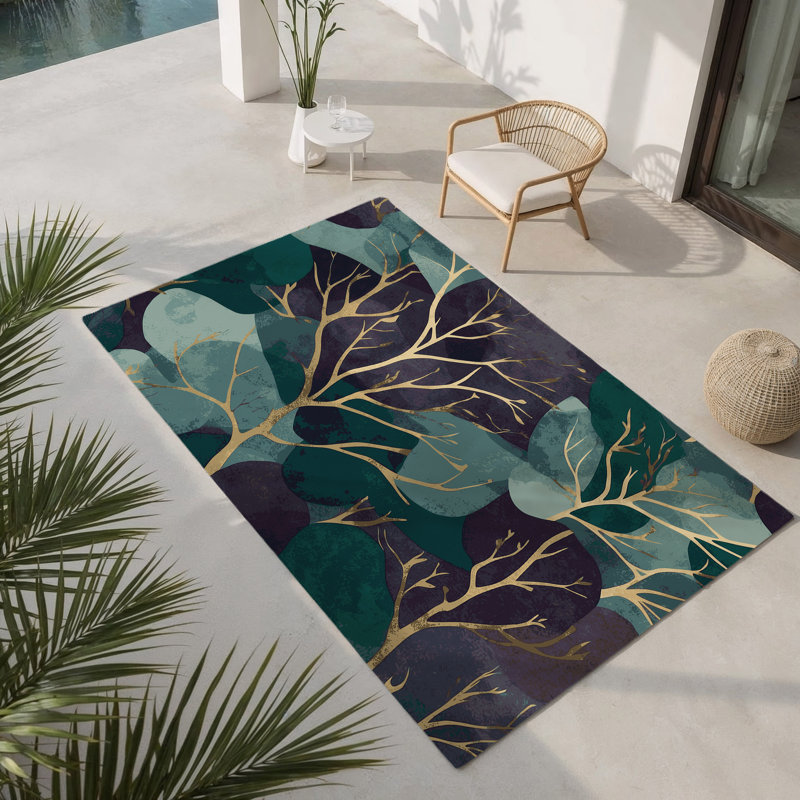 Tapis intérieur et extérieur Whispering Willows, Rectangle 1 pi 6 po x 2 pi 6 po