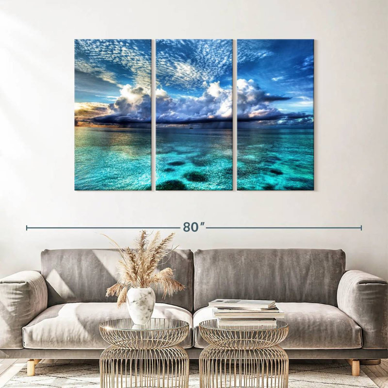 3 pièces Cozumel avec vue sur l'océan, H 57 po x l 36 po x P 1,25 po