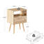 Élégante table d'appoint avec tiroir et pieds en bois massif pour meubles de chambre à coucher 15,41 po-1870473920