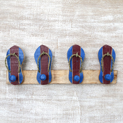 Staab Solid Wood 4 - Hook Wall Mounted Coat Rack