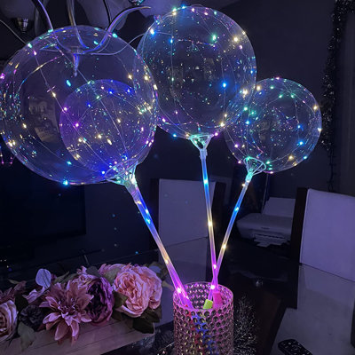 10 PCS LED Light Up Bobo Balloons
