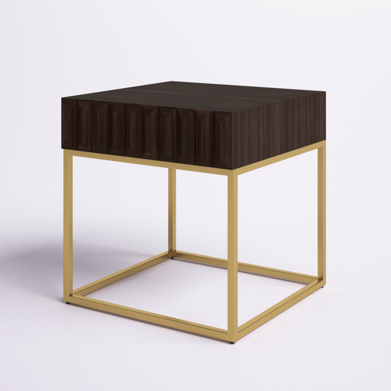 Table de bout avec rangement Rodolfo, Noyer