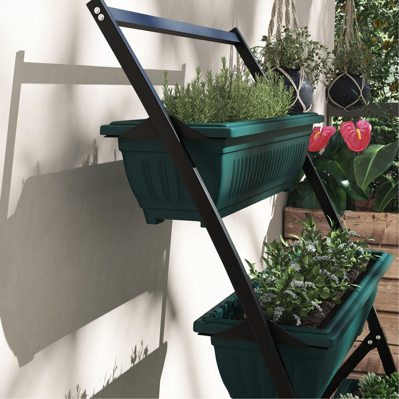 Jardinière surélevée à 4 niveaux - Plantes avec bocal vertical auto-drainant