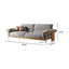 Causeuse 88,58 po en mélange de lin gris avec coussins décoratifs-2032655457-2044143227