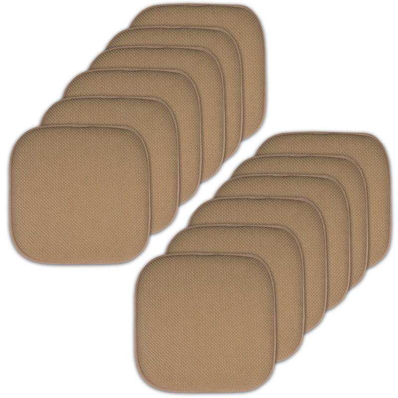 Coussins de chaise antidérapants Honeycomb, Taupe, Paquet de 12
